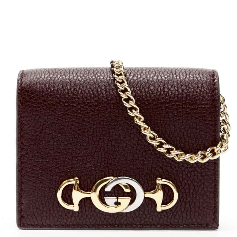 Gucci Zumi Wallet On Chain Burgundy Leather Never worn, with tag - Front View