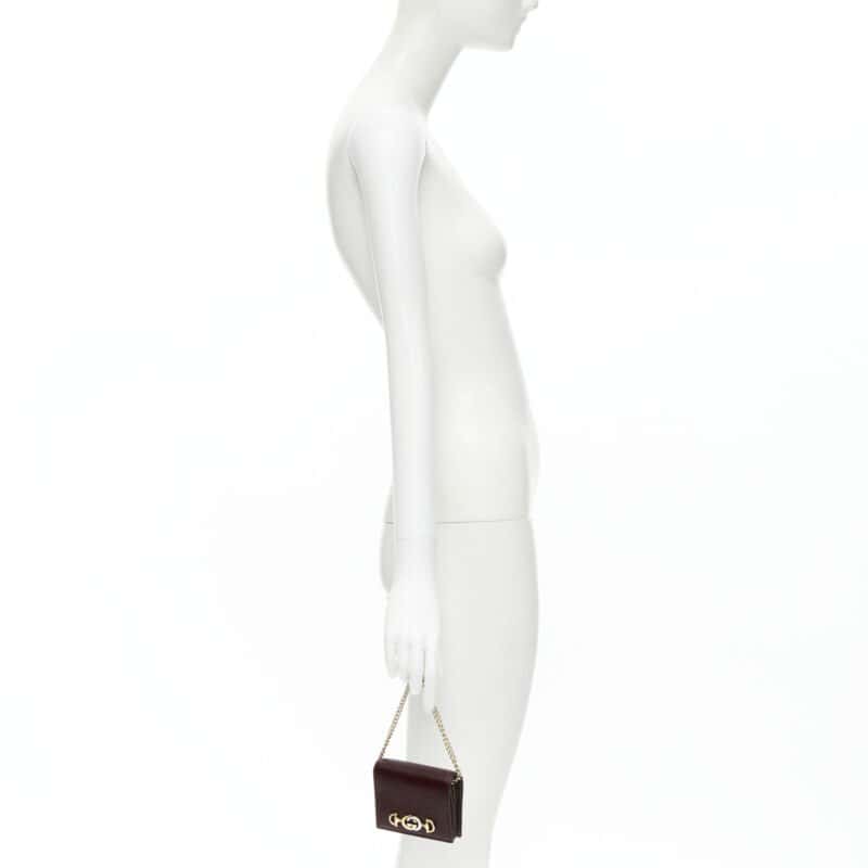 Gucci Zumi Wallet On Chain Burgundy Leather Never worn, with tag - Back View