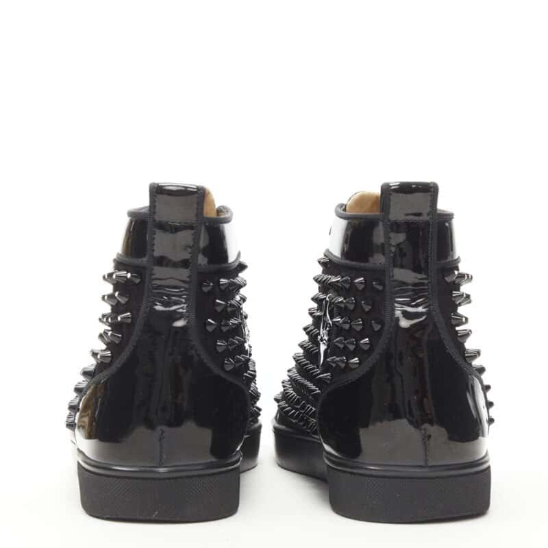 Christian Louboutin Velvet Spike Sneakers Black Polyester Very good condition - Box View