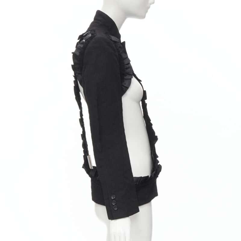 Comme Des Garcons Ruffle Deconstructed Blazer Black Cotton Never worn - Box View