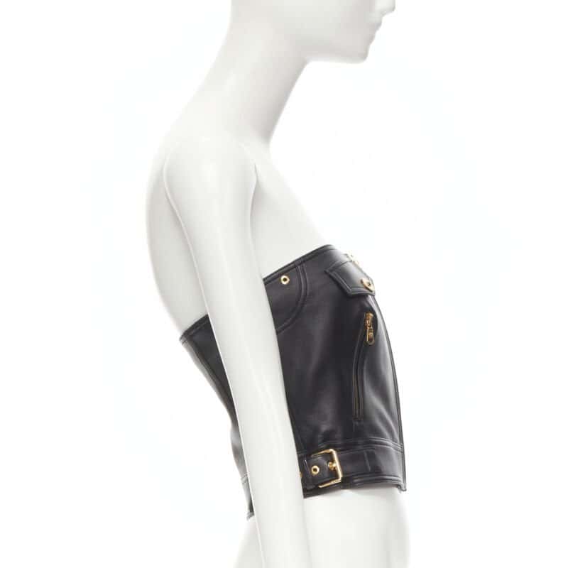 Versace Leather Medusa Top Black Leather Never worn, with tag - Inside View