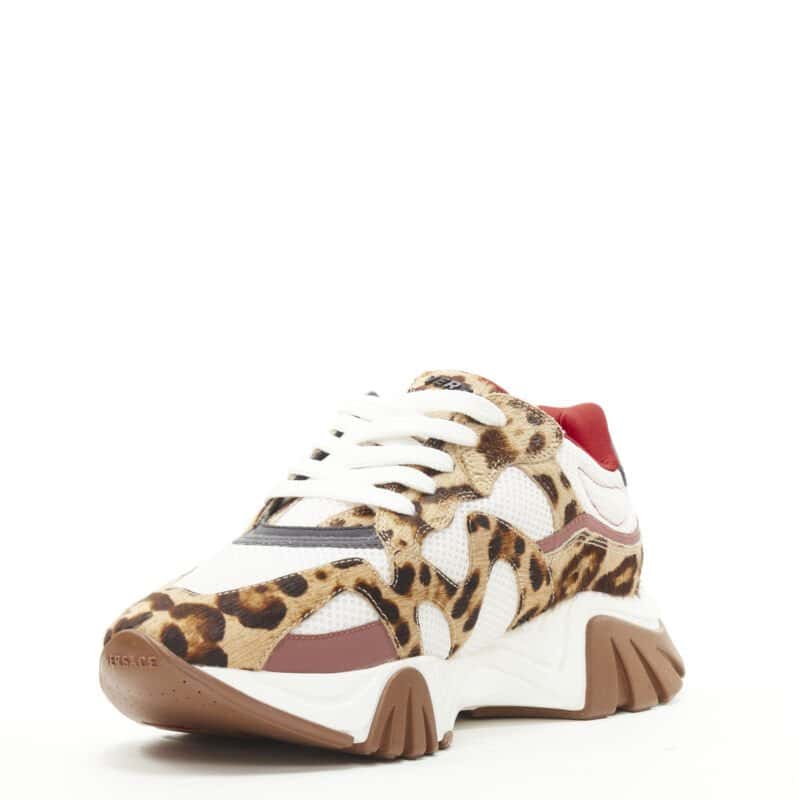 Versace Leopard Chunky Sneakers Brown Polyester Very good condition - Model View