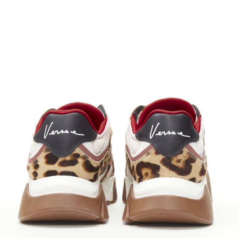 Versace Leopard Chunky Sneakers Brown Polyester Very good condition - Box View