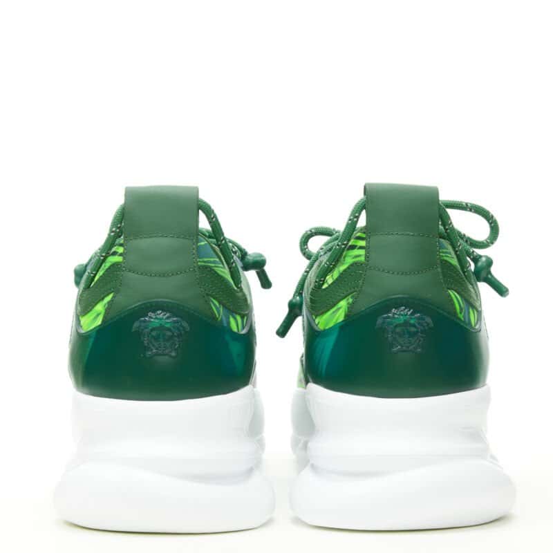 Versace Jungle Chunky Sneakers Green Leather Never worn - Box View