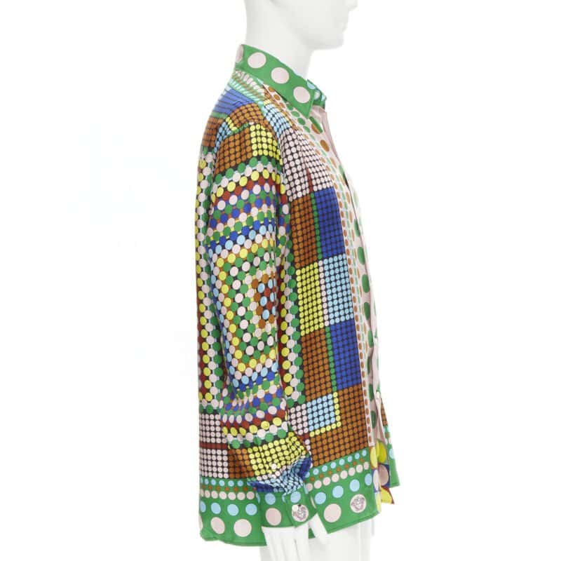 Versace Pop Dot Shirt MultiColor Silk Never worn, with tag - Model View