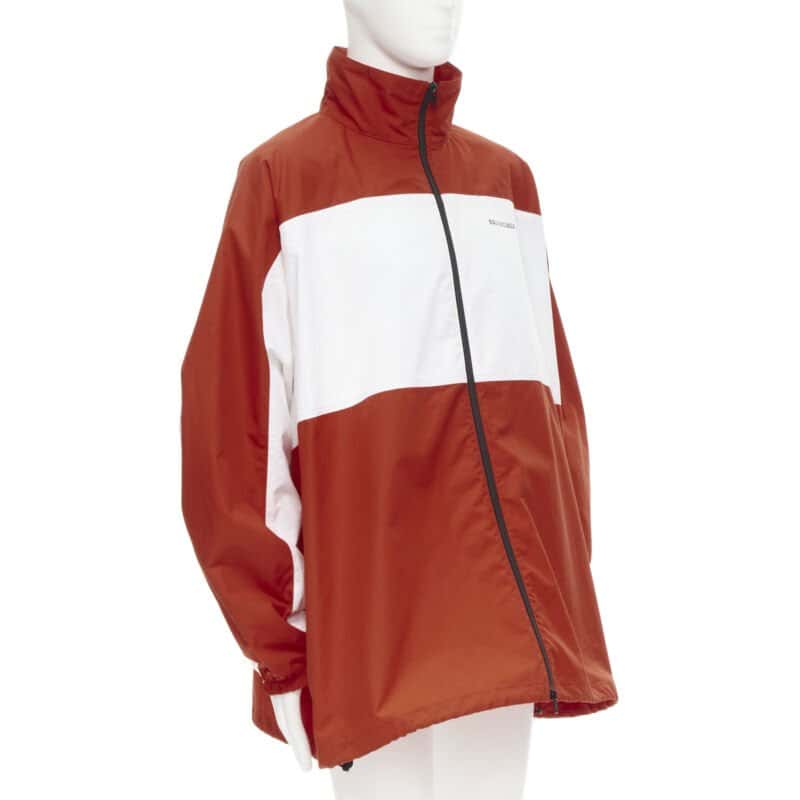 Balenciaga Red Logo Track Jacket Red Cotton Never worn, with tag - Front View