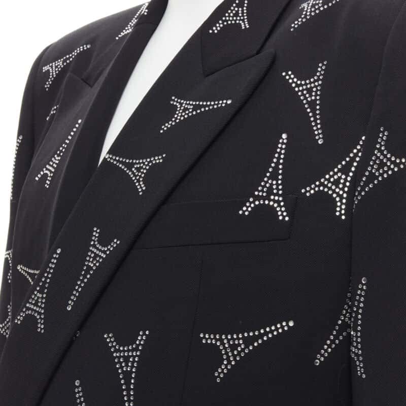 Balenciaga Crystal Power Blazer Black Viscose Never worn, with tag - Back View