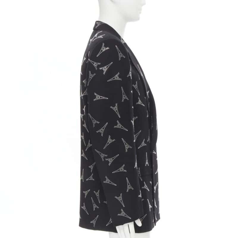 Balenciaga Crystal Power Blazer Black Viscose Never worn, with tag - Model View
