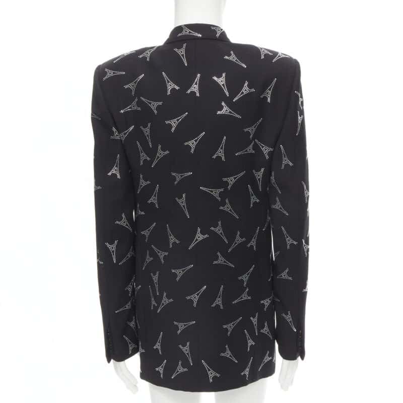 Balenciaga Crystal Power Blazer Black Viscose Never worn, with tag - Box View