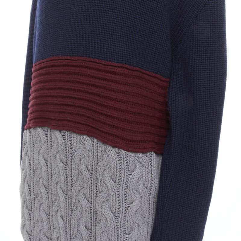 Balenciaga Cable Knit Sweater Navy Wool Never worn, with tag - Back View