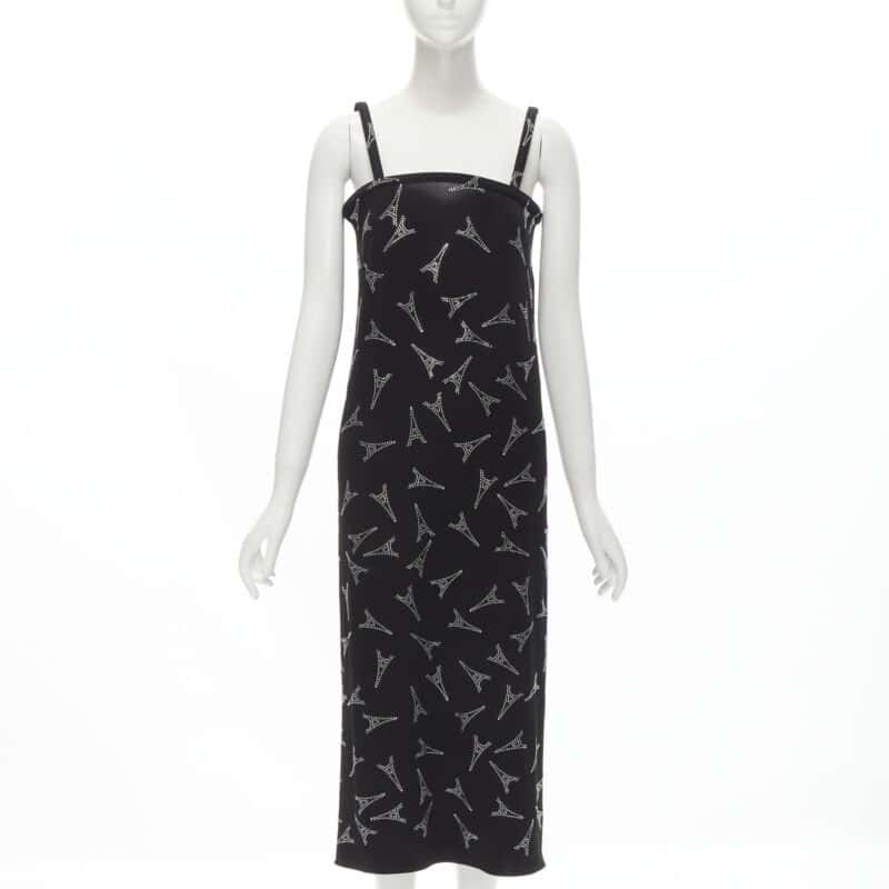 Balenciaga Eiffel Boned Dress Black Viscose Never worn, with tag - Front View