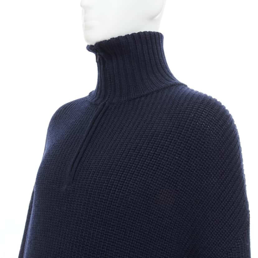 Balenciaga Cable Knit Sweater Navy Wool Never worn, with tag - Back View