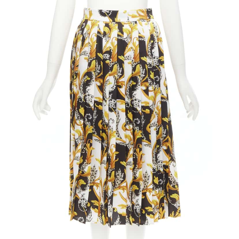 Versace Barocco Acanthus Skirt Black Polyester Never worn, with tag - Front View