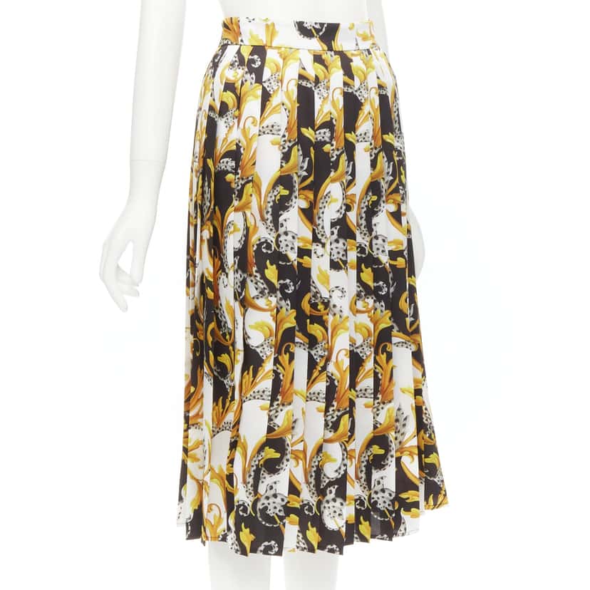 Versace Barocco Acanthus Skirt Black Polyester Never worn, with tag - Inside View