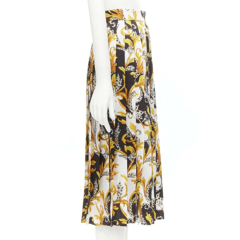 Versace Barocco Acanthus Skirt Black Polyester Never worn, with tag - Model View