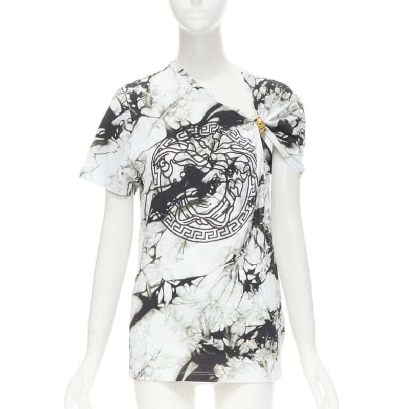 Versace Tie Dye Medusa Tee White Cotton Never worn, with tag - Front View