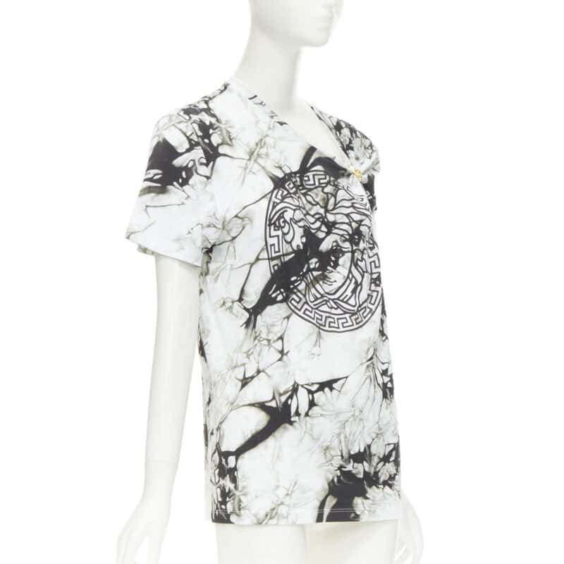 Versace Tie Dye Medusa Tee White Cotton Never worn, with tag - Model View