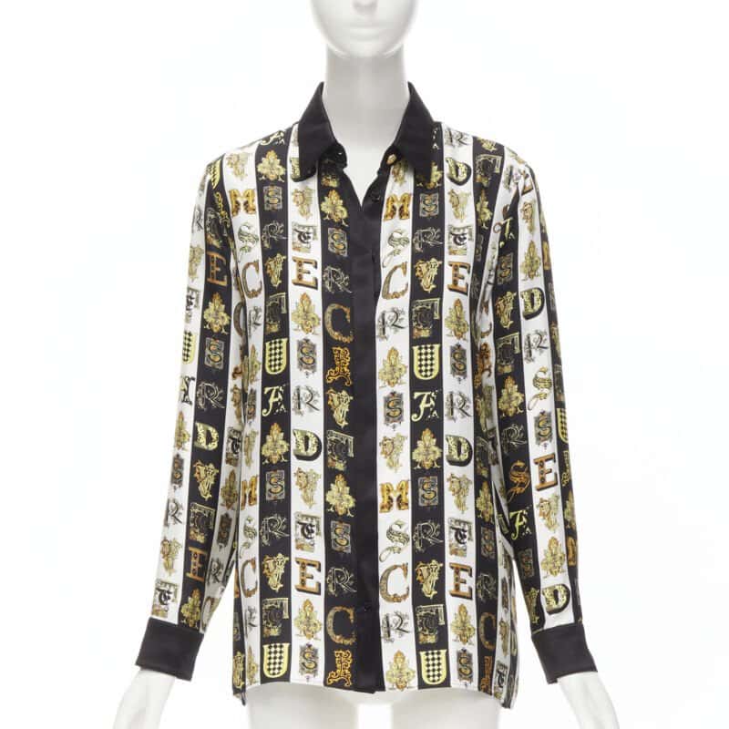 Versace Barocco Medusa Shirt Gold Silk Never worn, with tag - Inside View
