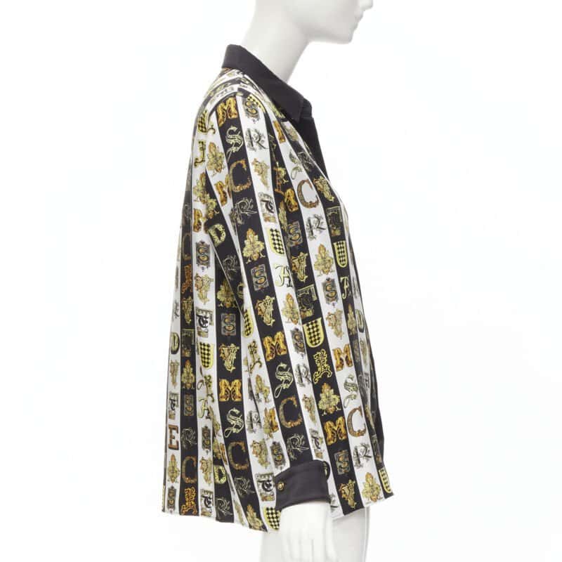 Versace Barocco Medusa Shirt Gold Silk Never worn, with tag - Model View