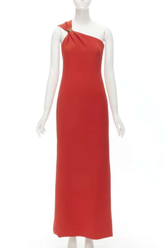 Versace Virtus V Gown Red Silk Never worn, with tag - Front View
