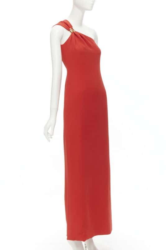 Versace Virtus V Gown Red Silk Never worn, with tag - Inside View