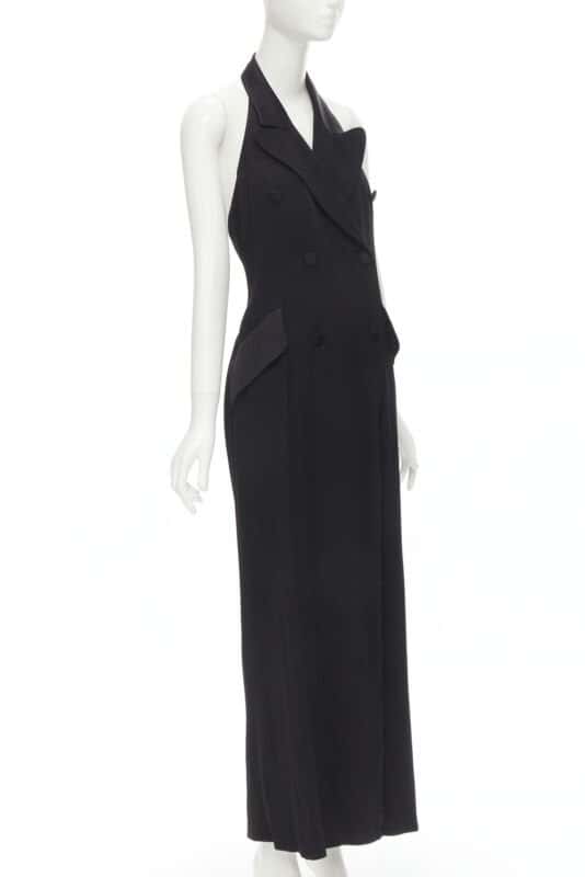 Moschino Halter Slit Jumpsuit Black Polyester Never worn - Inside View