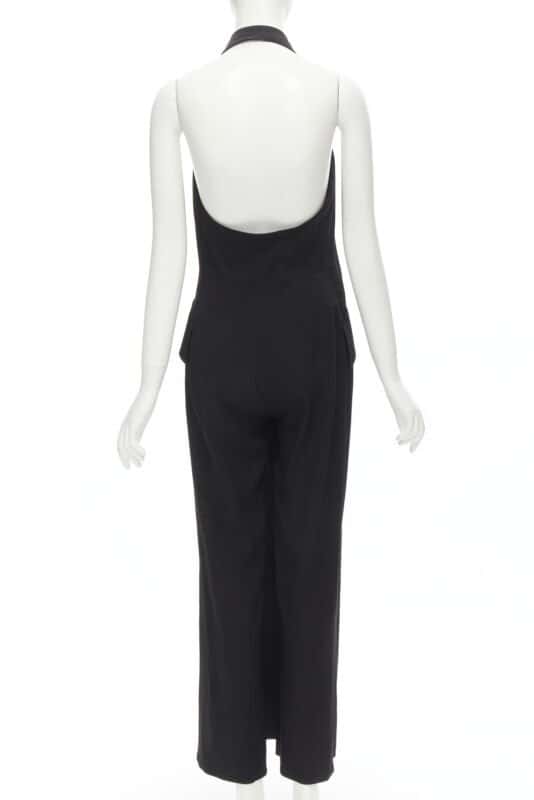 Moschino Halter Slit Jumpsuit Black Polyester Never worn - Box View