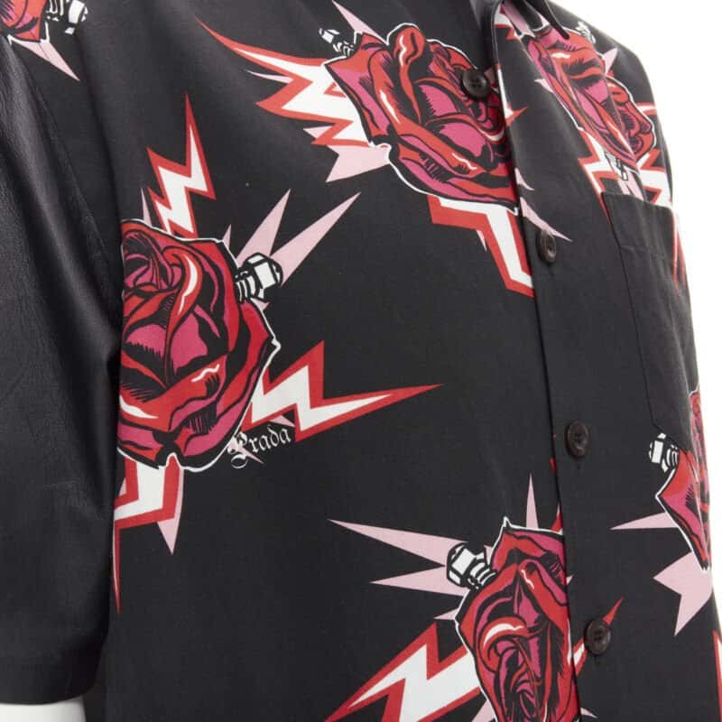Prada Rose Bolt Shirt Black Cotton Very good condition - Back View