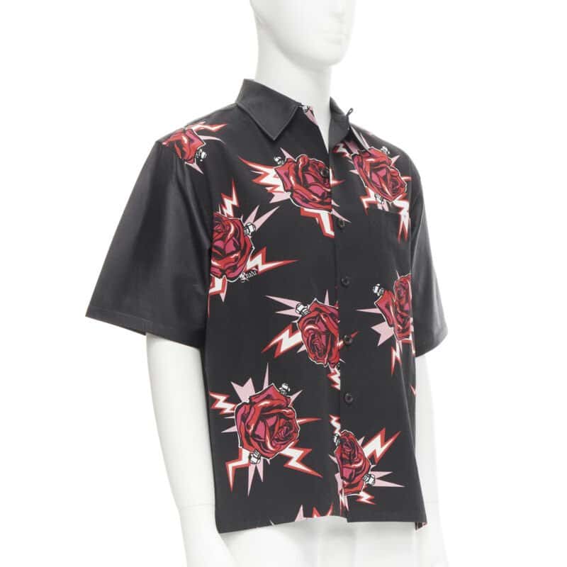 Prada Rose Bolt Shirt Black Cotton Very good condition - Inside View