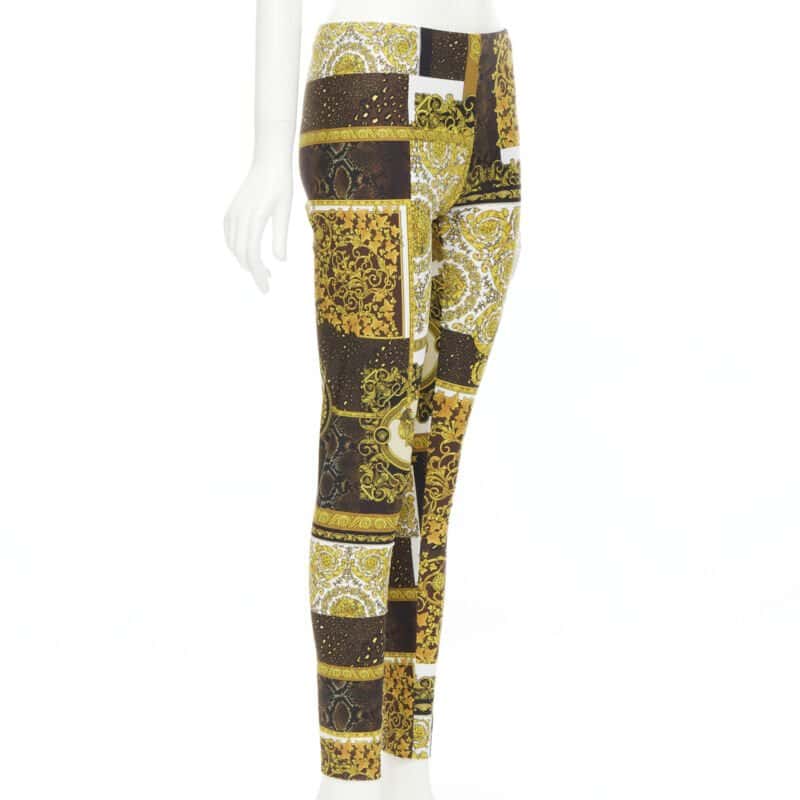 Versace Baroque Leggings Gold Polyamide Never worn, with tag - Inside View