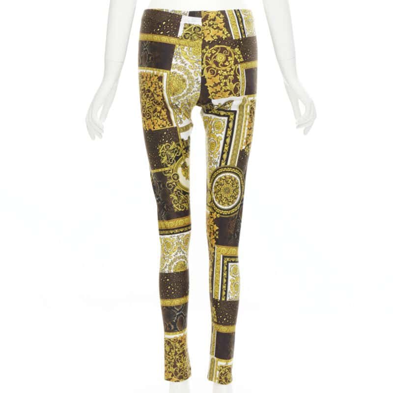 Versace Baroque Leggings Gold Polyamide Never worn, with tag - Box View