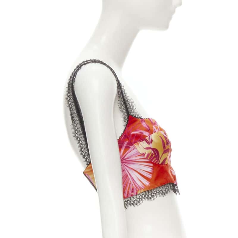 Versace Tropical Bralette Pink Polyester Never worn, with tag - Model View
