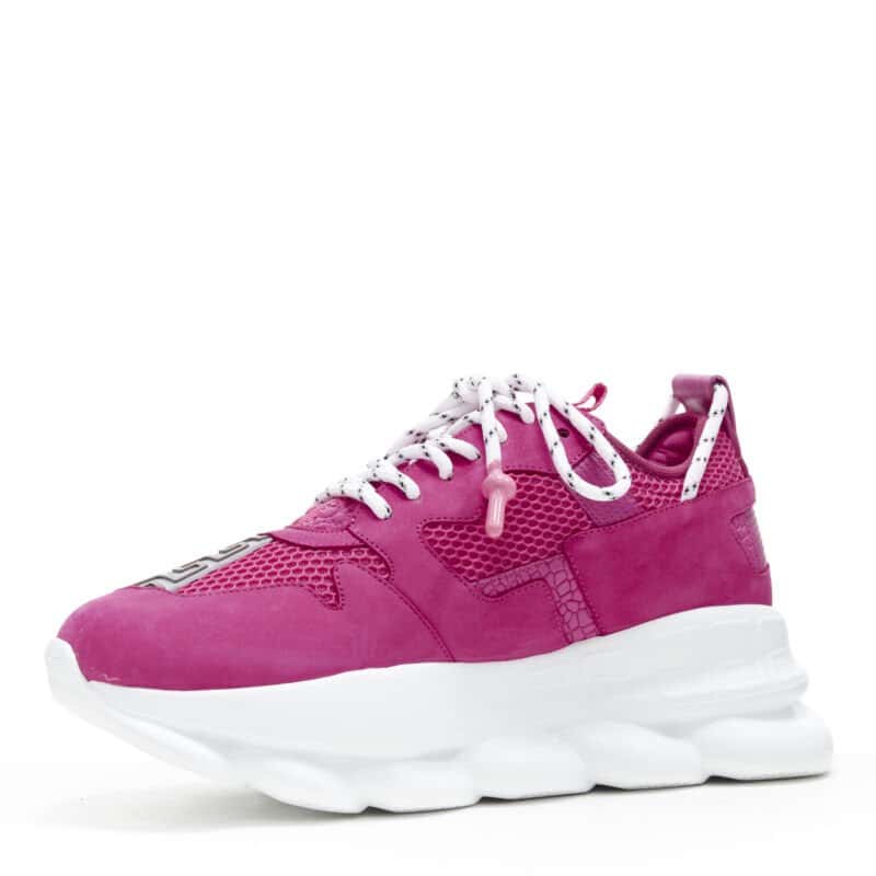Versace Pink Chunky Sneakers Pink Leather Never worn - Model View