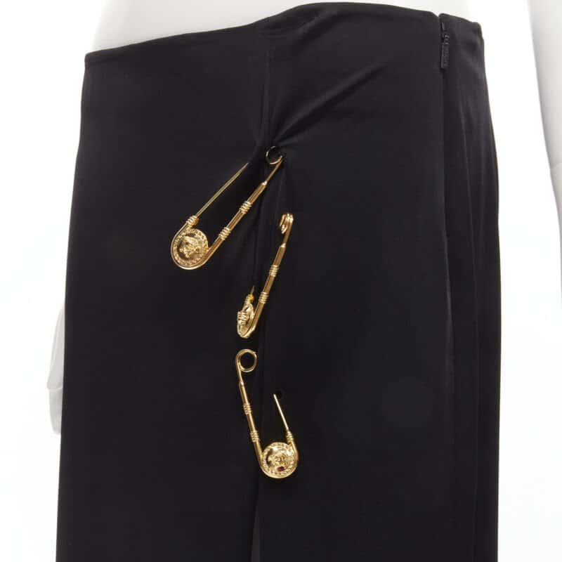 Versace High Slit Skirt Black Viscose Never worn, with tag - Back View