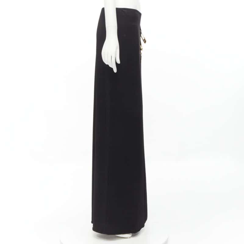 Versace High Slit Skirt Black Viscose Never worn, with tag - Box View