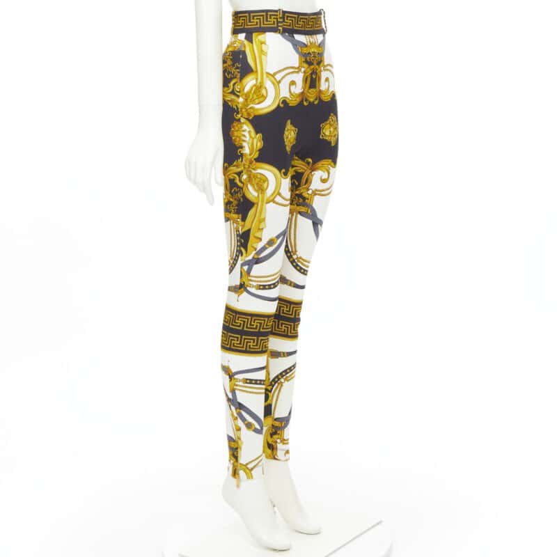 Versace Harness Leggings Gold Viscose Never worn, with tag - Back View