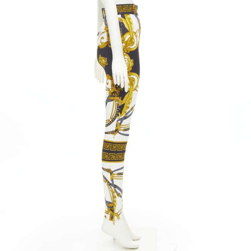Versace Harness Leggings Gold Viscose Never worn, with tag - Inside View