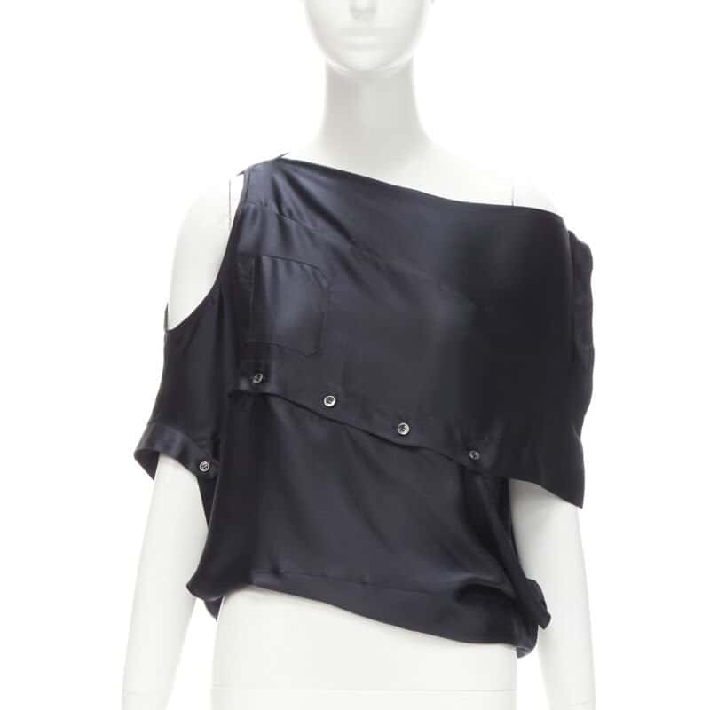 Maison Martin Margiela Sideways Off Top Black Silk Never worn - Inside View