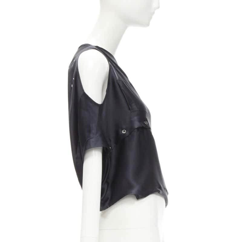 Maison Martin Margiela Sideways Off Top Black Silk Never worn - Box View