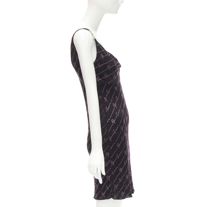 Versace Gianni Versace Signature Black Viscose Never worn, with tag - Model View