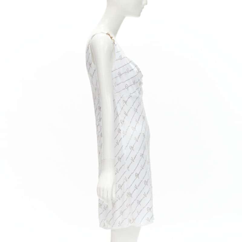 Versace Medusa Crystal Dress White Viscose Never worn, with tag - Model View