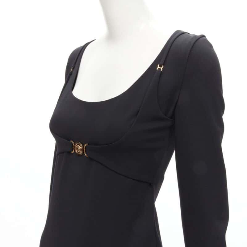 Versace Medusa Harness Dress Black Viscose Never worn, with tag - Back View