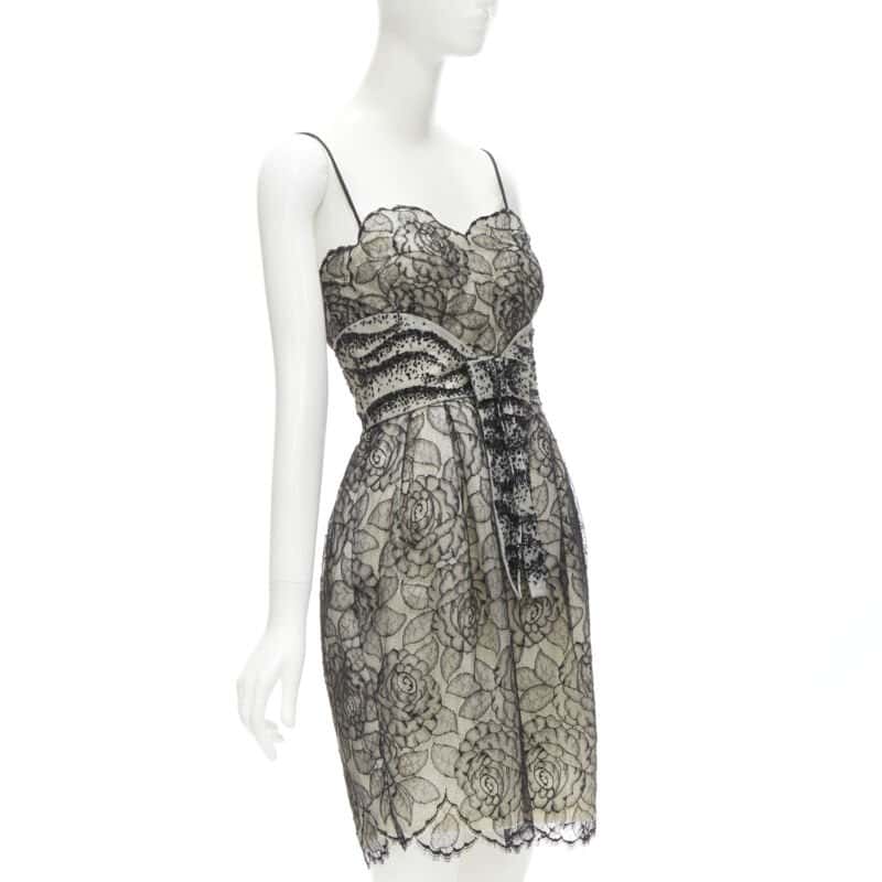 Christian Dior Bead Bow Dress Ecru Cotton Very good condition - Inside View