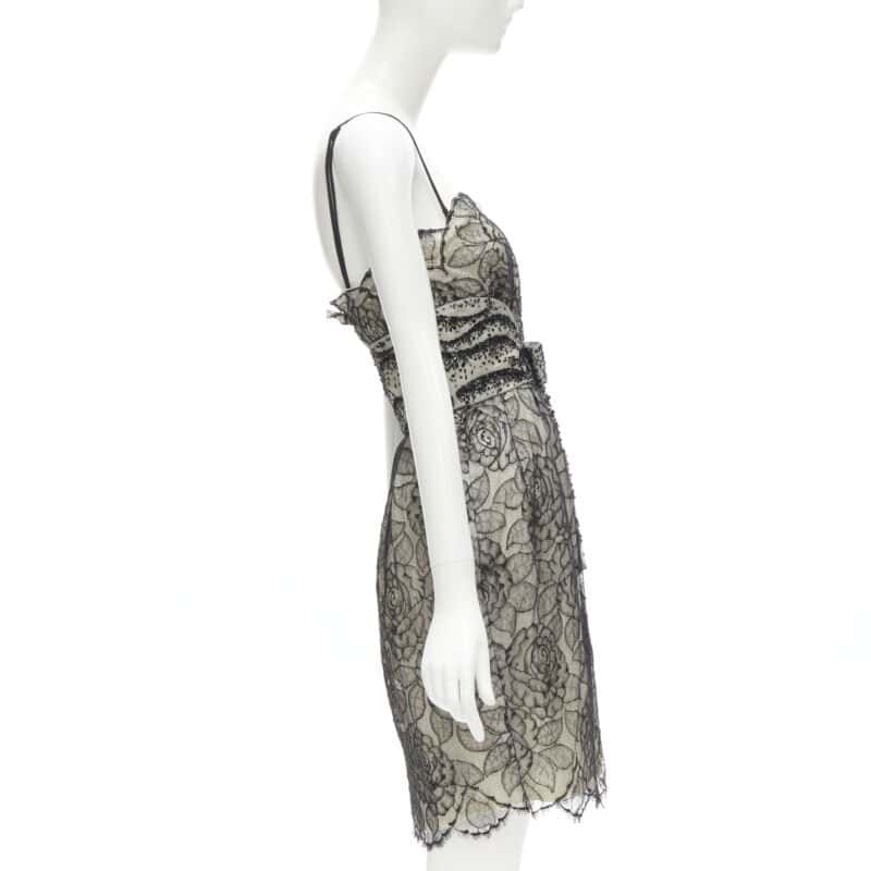 Christian Dior Bead Bow Dress Ecru Cotton Very good condition - Model View