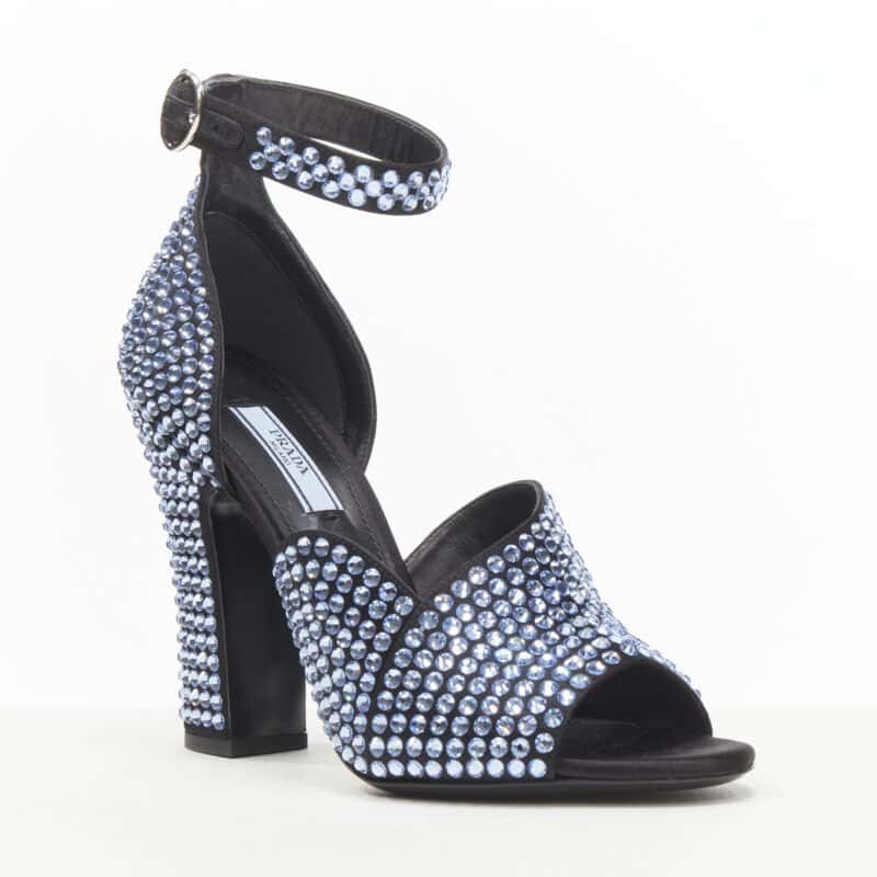 Prada Diamond Chunky Blue Suede Never worn - Back View