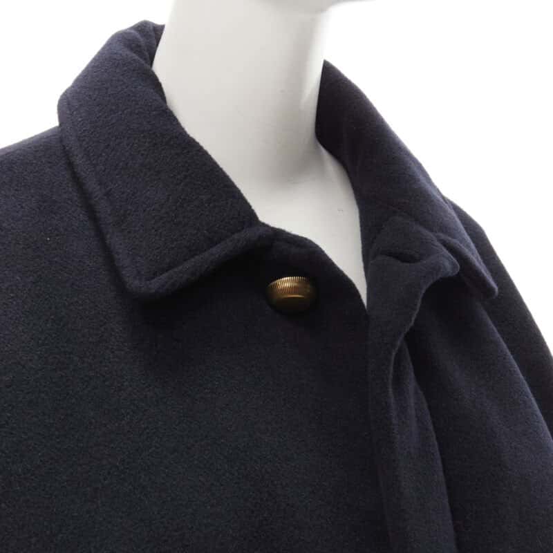 Balenciaga Navy Cocoon Coat Navy Polyester Never worn, with tag - Back View