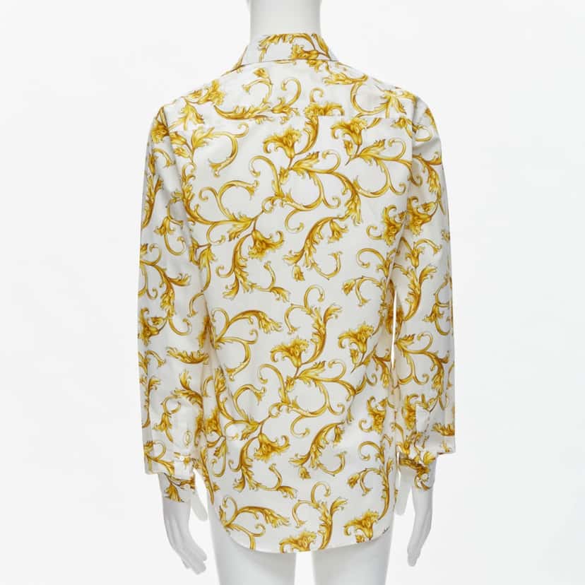 Versace Rococo Floral Shirt White Cotton Never worn, with tag - Box View