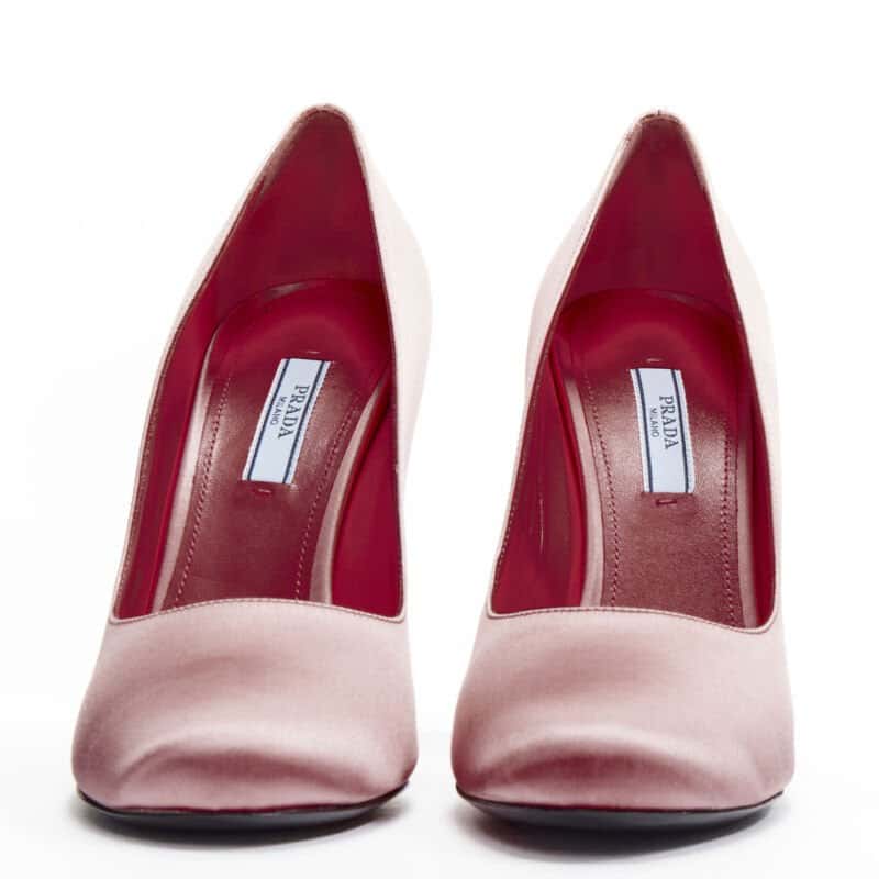 Prada Silk Metal Heels Pink Polyester Never worn - Inside View