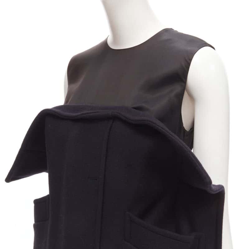 Maison Martin Margiela 2D Wool Dress Navy Wool Never worn, with tag - Back View