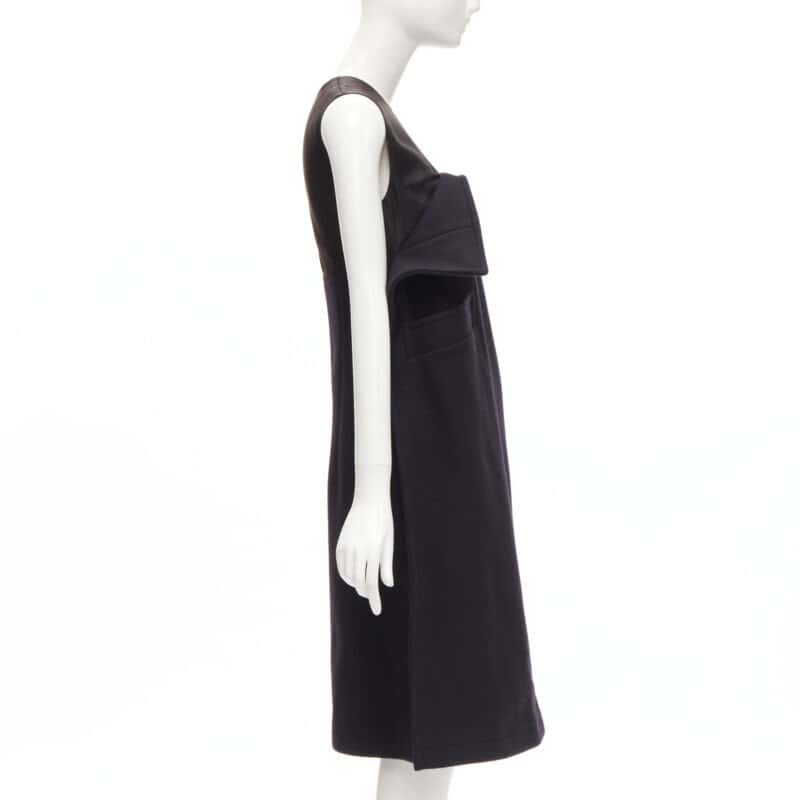 Maison Martin Margiela 2D Wool Dress Navy Wool Never worn, with tag - Model View